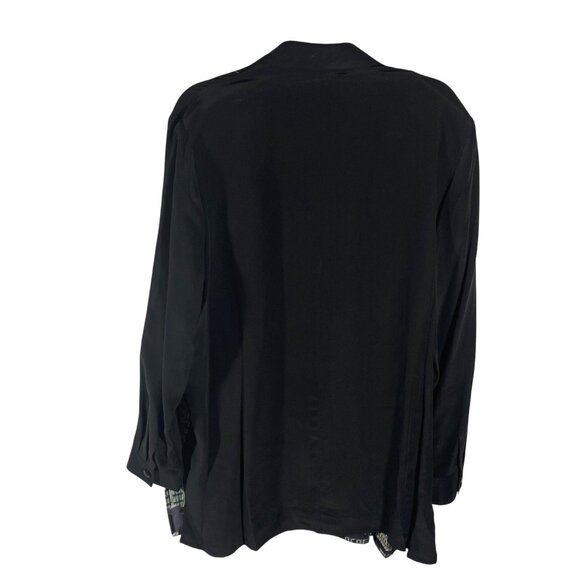 Diane Gilman vintage Silk Cityscape artsy sequin metallic Button-Up tunic top - Picture 3 of 9